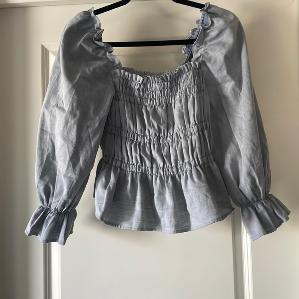 Target who what wear chambray too long sleeve denim